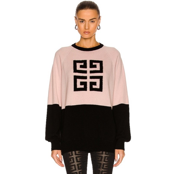 Givenchy 4G cashmere black and pink crew neck sweater - Picture 1 of 6